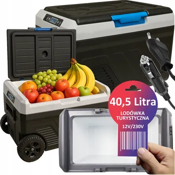 Chlazení PŘENOSNÁ TURISTICKÁ LEDNICE S MRAZÁKEM A KOMPRESOREM AUTOMOBILOVÁ 40,5L