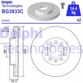Brzdový kotouč Delphi BG3833C Brzdový kotouč