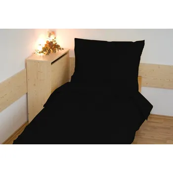 Povlečení Povlečení bavlna UNI 140x200, 70x90cm černá hotelový uzávěr