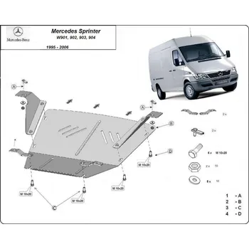 Auto-moto Kryt pod motor MERCEDES-BENZ SPRINTER 3-T Valník (903) - Plech - 8595698042941