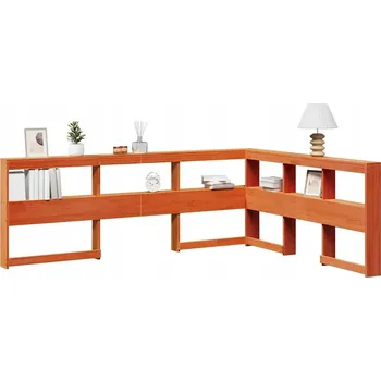 Knihovna Knihovna s čelem postele, voskovaná hnědá, 135 cm, borovice