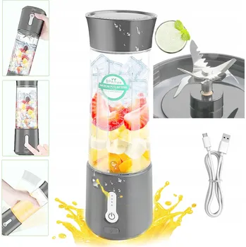 BEZDRÁTOVÝ MIXÉR NA SMOOTHIE 500ML PŘENOSNÝ ŠEDÝ