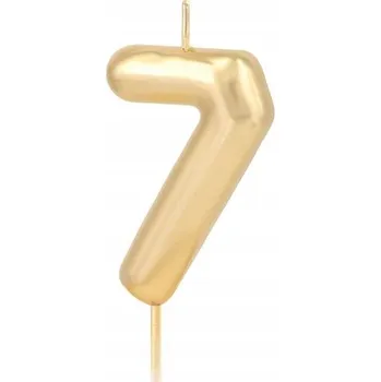 Dortová svíčka Svíčka na dort 7. narozeniny číslice zlatá sedm let 6 cm číslo narozeninová