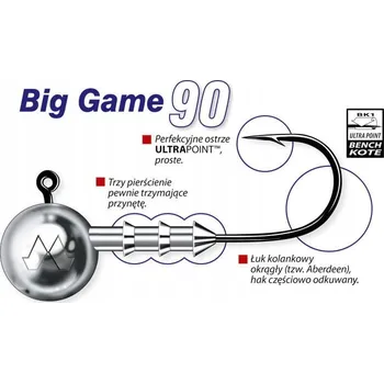 Rybářský háček Jigová hlavička MUSTAD Big Game Háček 6/0 | 20g 3ks 6/0 20 g