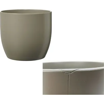 Květináč Keramický květináč Basel matný 13 cm světle šedý, 2. jakost
