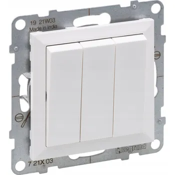 vypínač Trojitý vypínač Klasik, Pod omítku Legrand bílý 721103