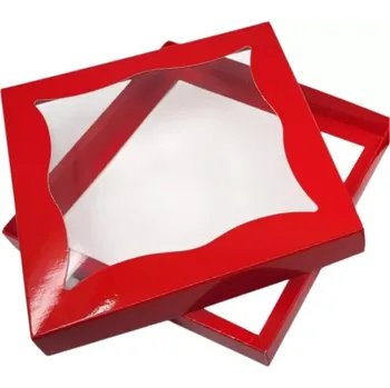 Dárková krabička Ušatá dárková krabička červená 15x15x2 cm