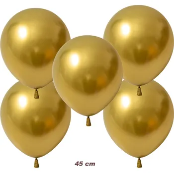 Balónek 5 kusů velké Balónky 18 palců (45 cm) ZLATÉ, ideální pro helium