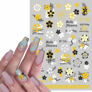 Samolepky na zdobení nehtů Vzory KVĚTY HOLO