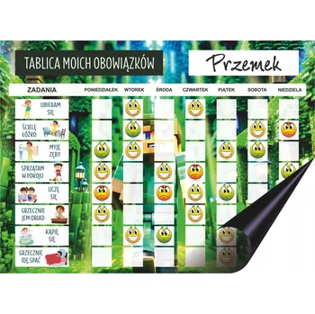 Magnetická motivační tabule - plánovač úkolů pro děti s motivem hry