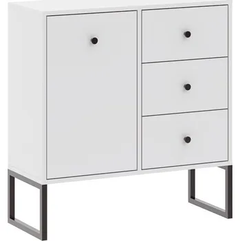 Komoda Nábytek PEGAS s.r.o. Komoda LINEA 1D3S, Bílá/Černá