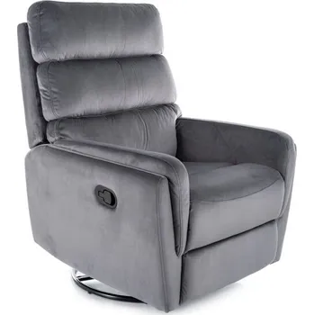 Křeslo Nábytek PEGAS s.r.o. Polohovací otočné křeslo ARGOS VELVET, Šedý Bluvel 14