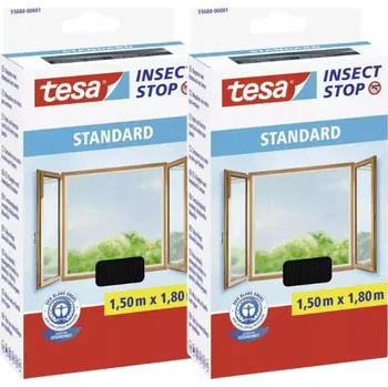 Síť proti hmyzu TESA STANDARD Moskytiéra do okna, 150x180 cm, černá, 2 kusy