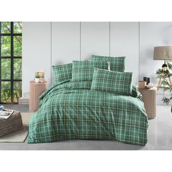 Povlečení Povlak flanel Káro zelené 70x90