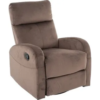 Křeslo Nábytek PEGAS s.r.o. Polohovací otočné křeslo OLIMP VELVET, Cappuccino Bluvel 38