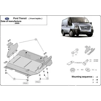 Kryt motoru Kryt pod motor FORD TRANSIT VI (FY) Minibus - Plech - 8595698040121