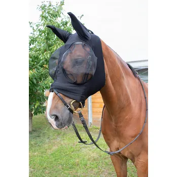 Jezdectví Jezdecká maska proti hmyzu se zipem Kentaur, černá, Pony