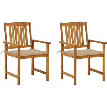 VidaXL Zahradní židle s polštáři, 2 ks, akátové dřevo