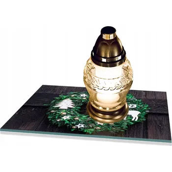 Obraz Podložka z TVRZENÉ SKLO pod HŘBITOVNÍ SVÍČKA VÁNOČNÍ VĚNEC 40x30cm