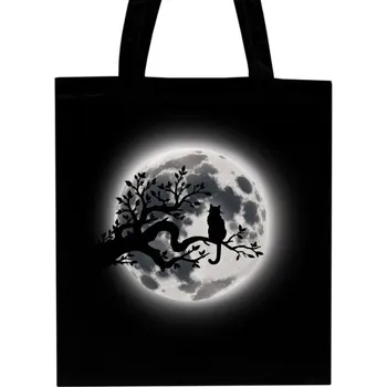Nákupní taška unisex s potiskem noční kočka