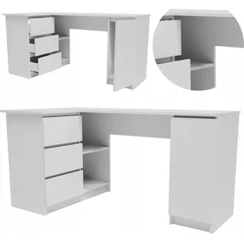 Psací stůl Rohový psací stůl Matkam 155 x 85 x 77 cm bílý