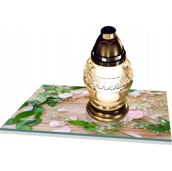 Obraz Skleněná PODLOŽKA Z TVRZENÉHO SKLA na HŘBITOV vzor KVĚTY 40x30cm