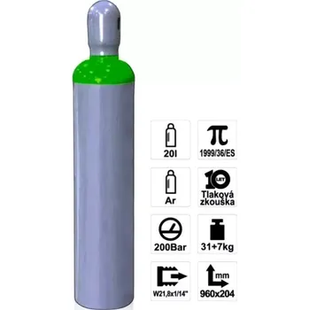 plynová lahev KOWAX ARGON 20l tlaková láhev plná