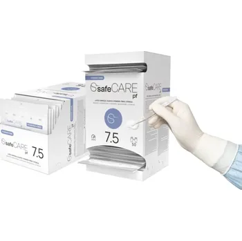 Zdravotnický materiál Chirurgické sterilní rukavice - Latexové safeCare, Velikost 6,5