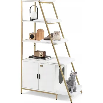 Budka pro kočky Costway bílá obdélníková 49 cm x 92,5 cm x 149 cm