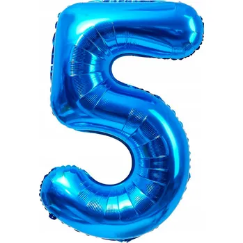 Balónek Fóliový balónek ve tvaru číslice 5, modrý, narozeninová ČÍSLICE, 80 cm