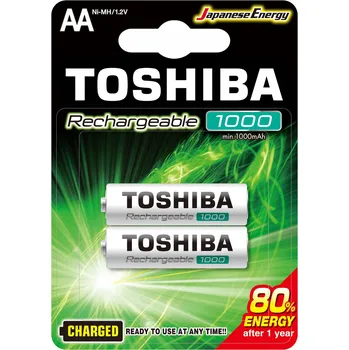 Článková baterie 2x Nabíjecí Baterie TOSHIBA AA R6 1000mAh