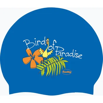 Plavecká čepice Dětská plavecká čepice Fashy 30402 S potiskem, modrá, univerzální velikost