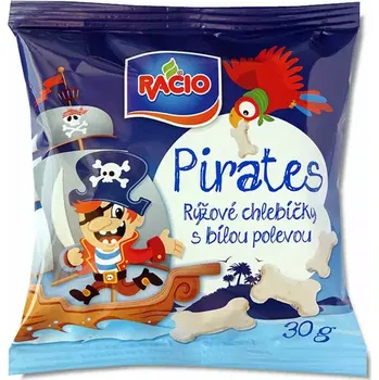 Cukrovinka Racio Pirates - rýžové chlebíčky s bílou polevou, 30 g