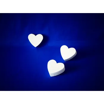 Polystyrenové srdce EPS - dekorační výřez: Zvolit variantu Srdce - výška / šířka / síla: srdce plné 9 - 90 / 97 /30 mm