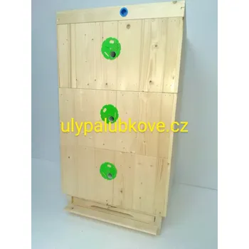 úl palubkový zateplení 3cm se třemi nástavky 39x27,5 palubkovým víkem a dnem varroa