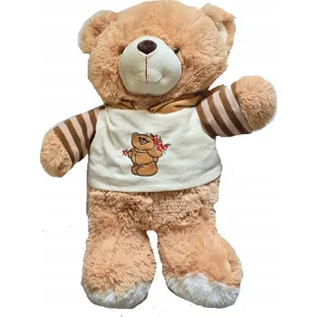 plyšák SUN-DAY Plyšová Hračka Plyšový medvídek s kapucí 36 cm SEDÍCÍ -5