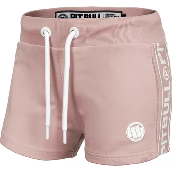 Dámská móda PitBull West Coast - dámské šortky French Terry SMALL LOGO růžové S