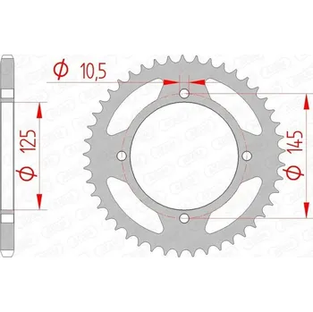 Nářadí na motocykly 12505-39 ROZETA ZADNÍ MOTO. OCELOVÁ, POZINKOVANÁ, STŘÍBRNÁ AFAM