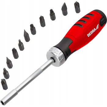 Šroubovák Šroubovák s nástavcem a bity Dedra 06A050 12 v 1