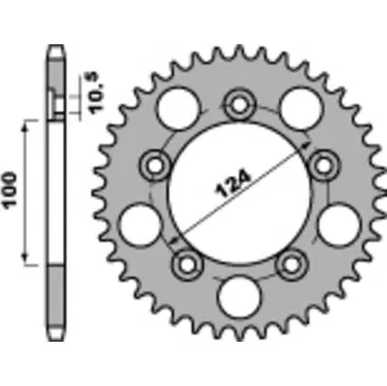 Nářadí na motocykly Ocelová standardní zadní řetězová kola PBR 4443 - 525 4443.39.C45