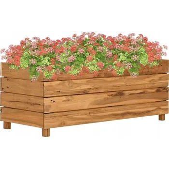 Květináč VidaXL Béžový dřevěný Květináč 100 cm x 40 x 38 cm