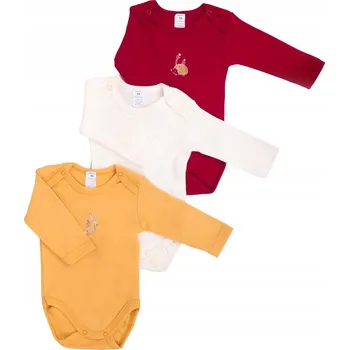 Kojenecký body BODY KOJENECKÉ DÍVČÍ DLOUHÝ RUKÁV zajíček ježek 3-BALENÍ YOCLUB 92