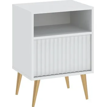 Noční stolek Nábytek PEGAS s.r.o. Noční stolek BARCELONA 1S, Bílá/Zlatá