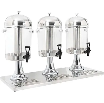 vidaXL Trojitý dávkovač na džus, nerezová ocel 3 x 8 l