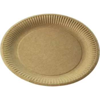 Jednorázové nádobí Toppapír Papírový talíř kraft kulatý Ø180mm 50ks