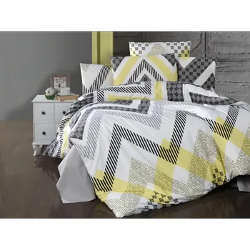 Povlečení Povlečení krep 140x200, 70x90cm Zigzag grey zipový uzávěr