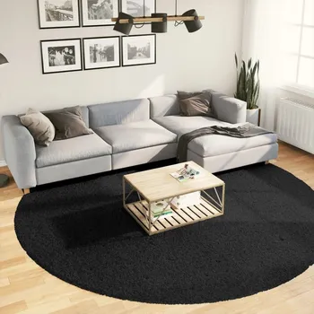 Koberec Koberec s dlouhým vlasem PAMPLONA, černý, Ø 280 cm