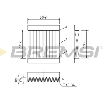 Kabinový filtr Filtr vzduchu v interiéru BREMSI FC0167A