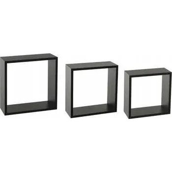 police Sada 3 černých nástěnných polic Fixy L