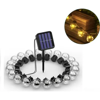 Venkovní osvětlení SOLÁRNÍ ZAHRADNÍ SVĚTLA LED GIRLANDA SOLÁRNÍ LAMPA RETRO LOFT TERASA BALKON